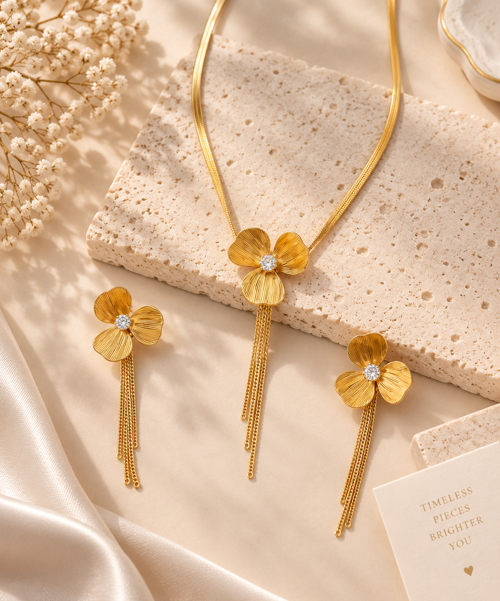 Stainless Steel Necklace & Earrings Collection