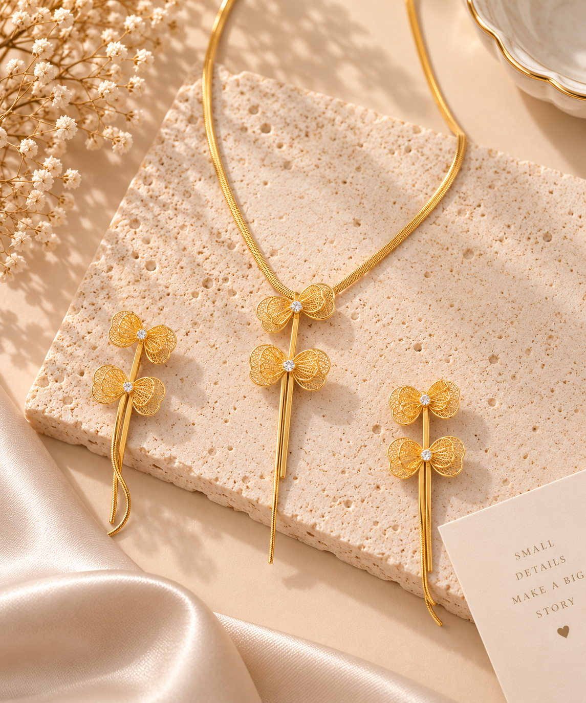 Stainless Steel Necklace & Earrings Collection