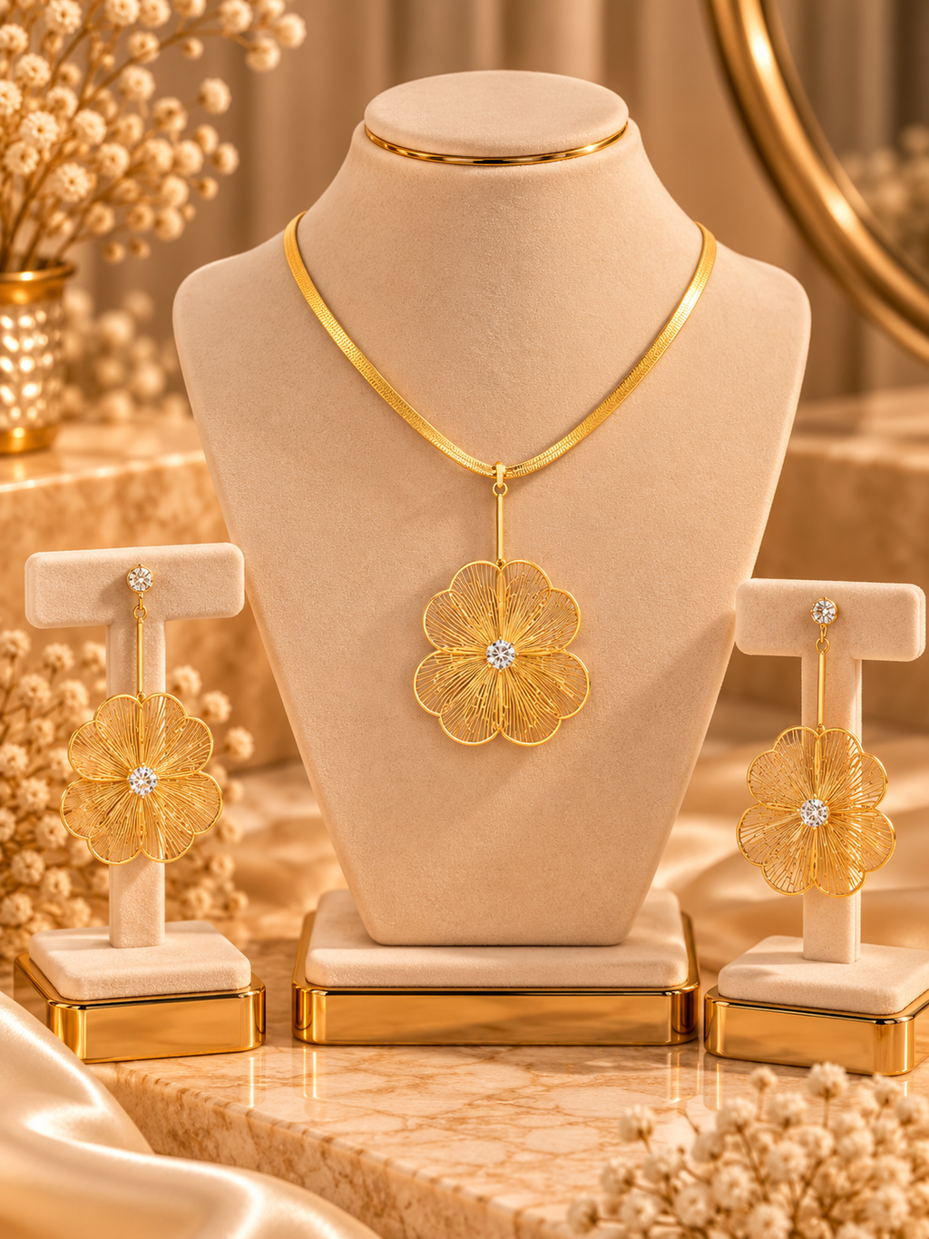 Stainless Steel Necklace & Earrings Collection