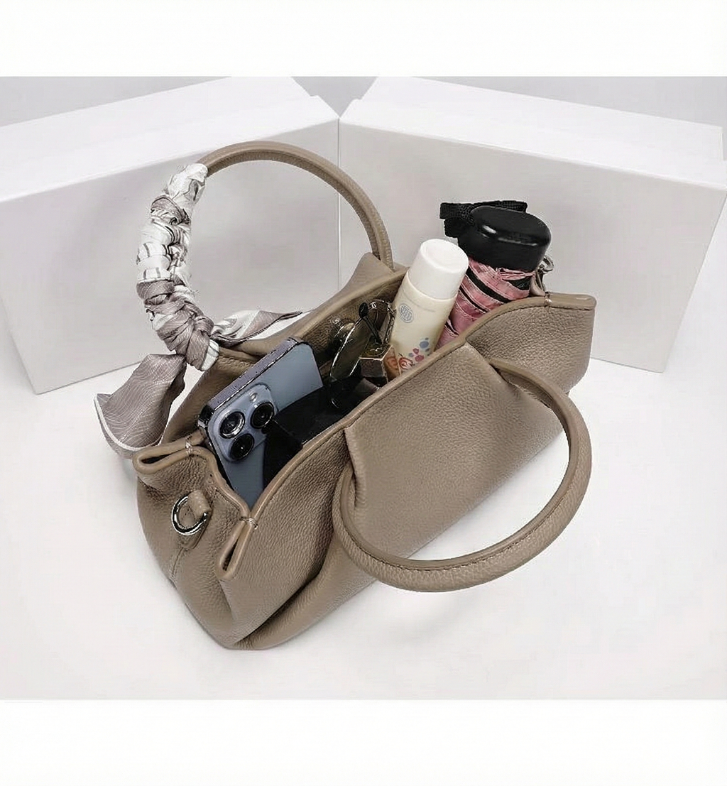 Taupe Scarf Handbag