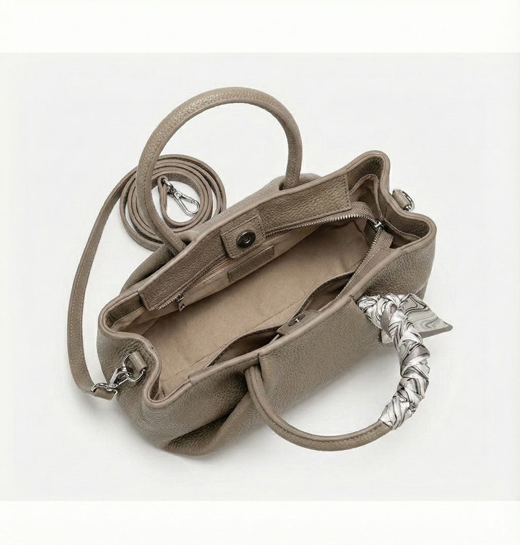 Taupe Scarf Handbag