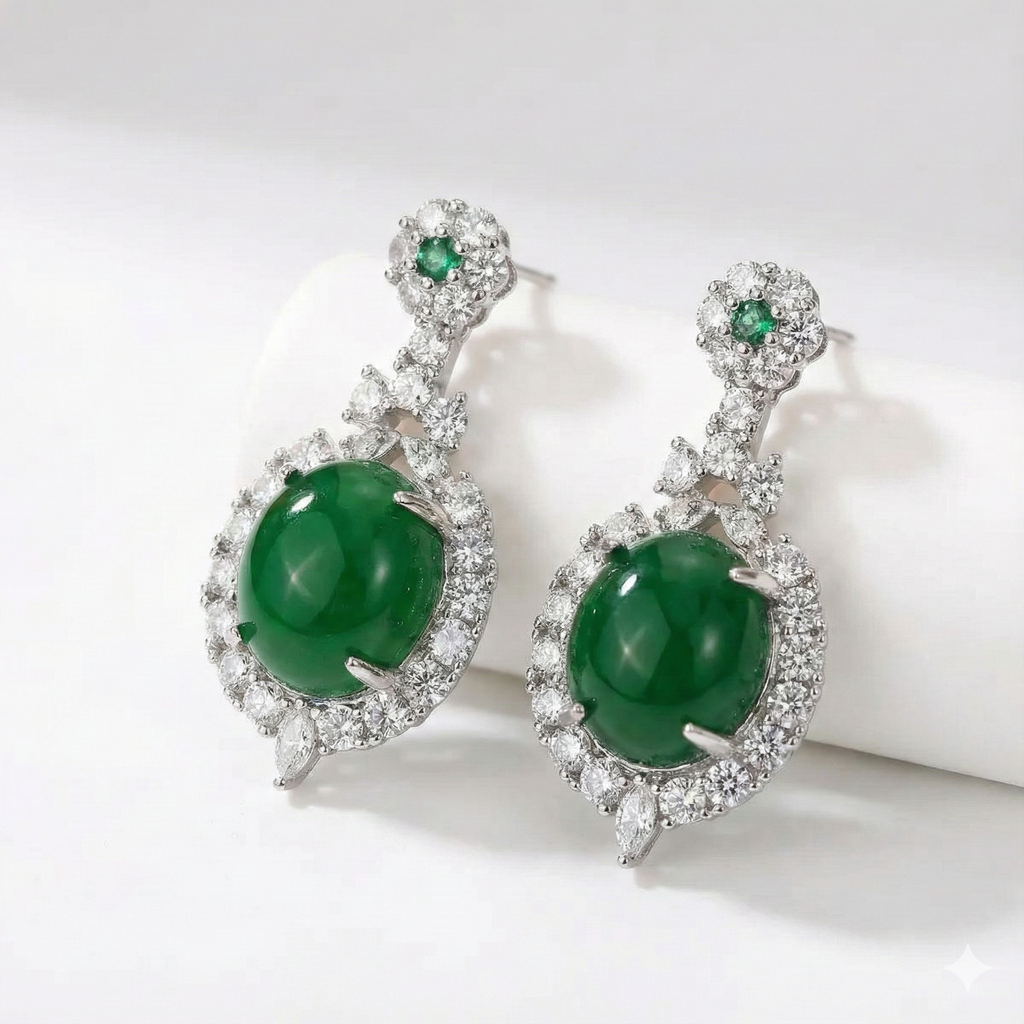 Midnight Green Charm Earrings