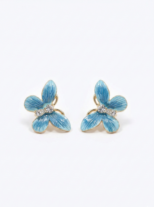 Crystal Butterfly Stud Earrings