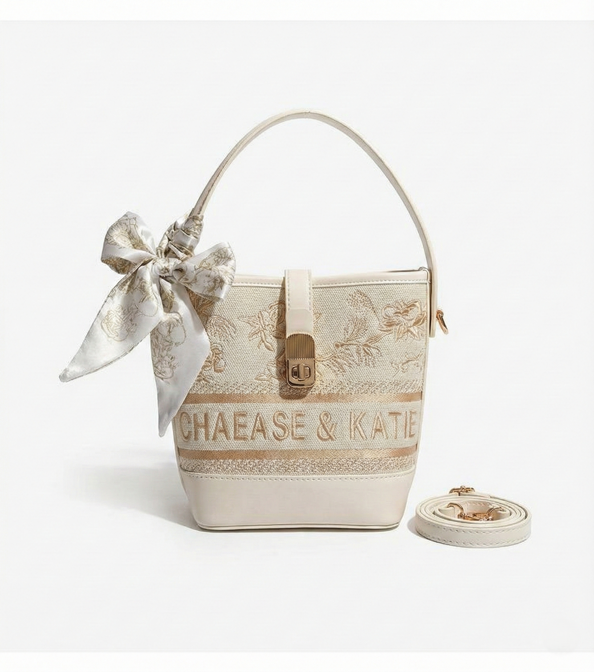 Chaease & Katie Embroidery Bucket Bag