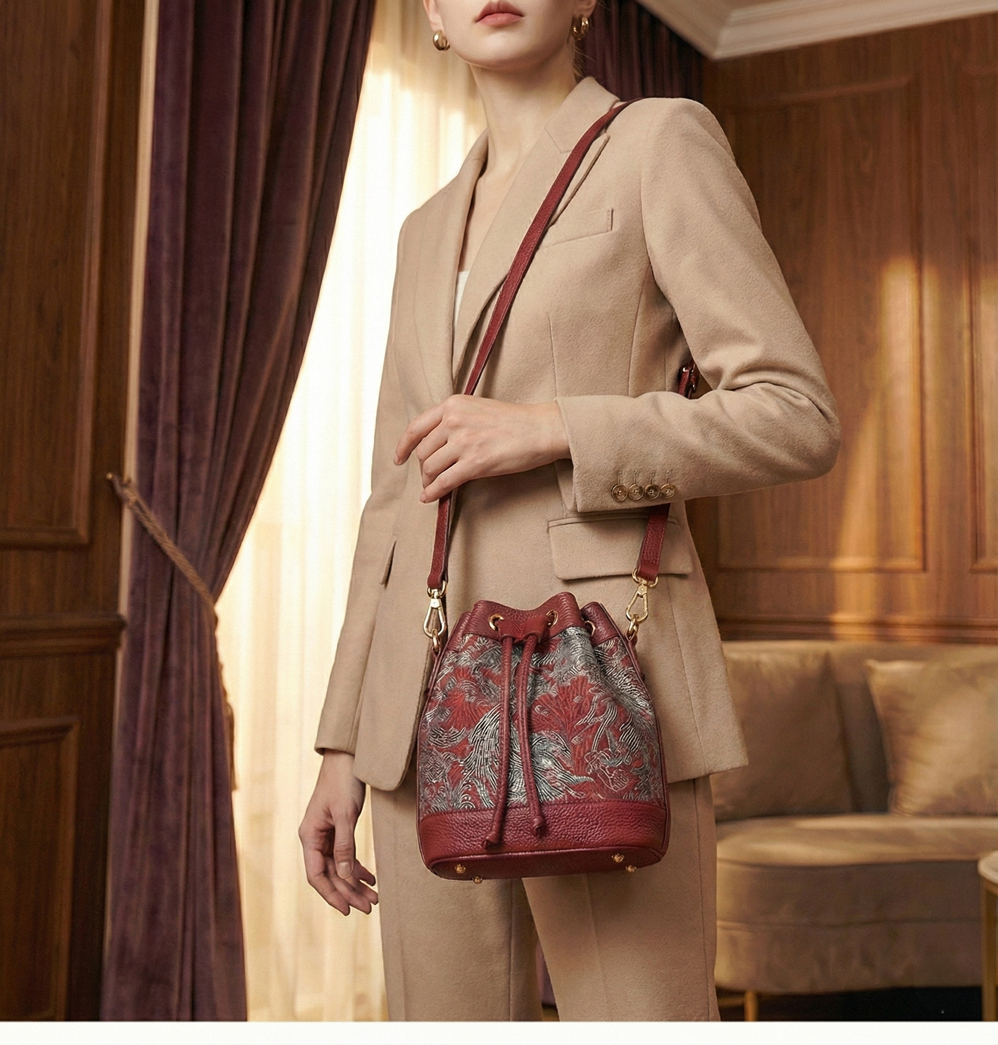 Crimson Epos Bucket Bag