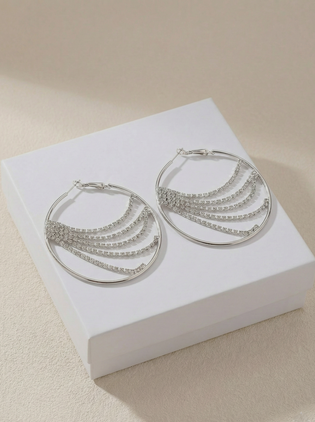 Crystal Chandelier Hoop Earrings