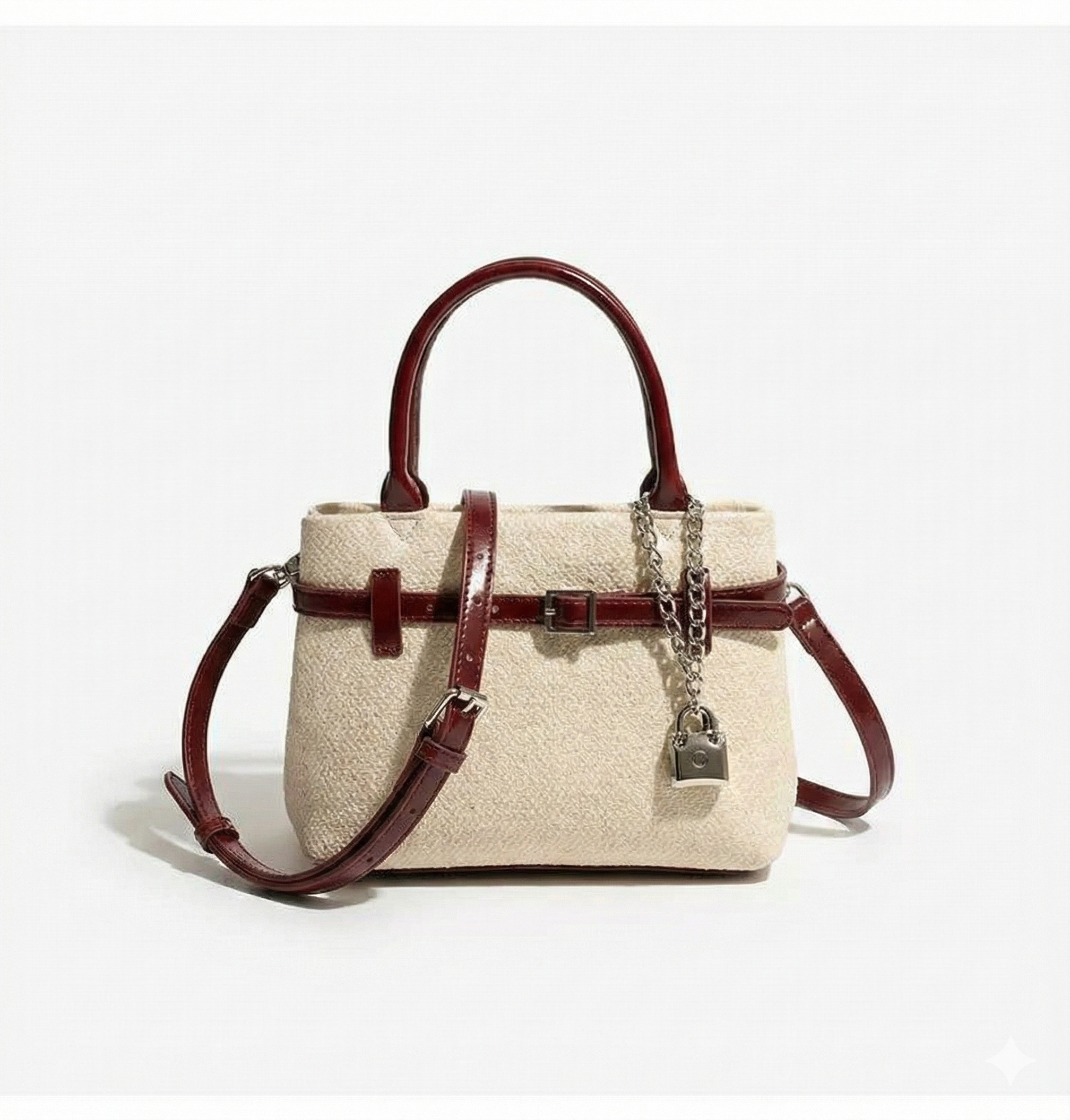 Bordeaux Belted Satchel Bag