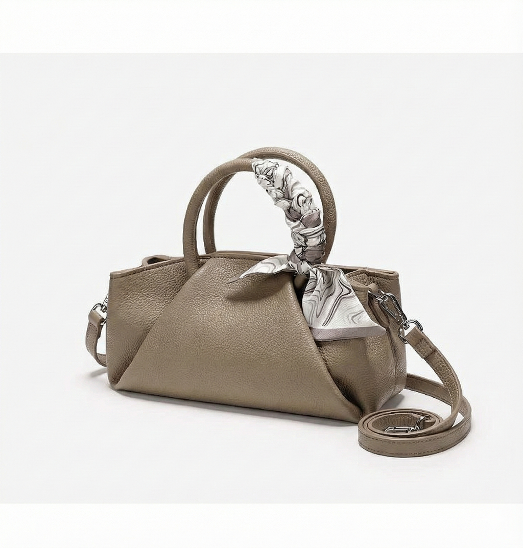 Taupe Scarf Handbag