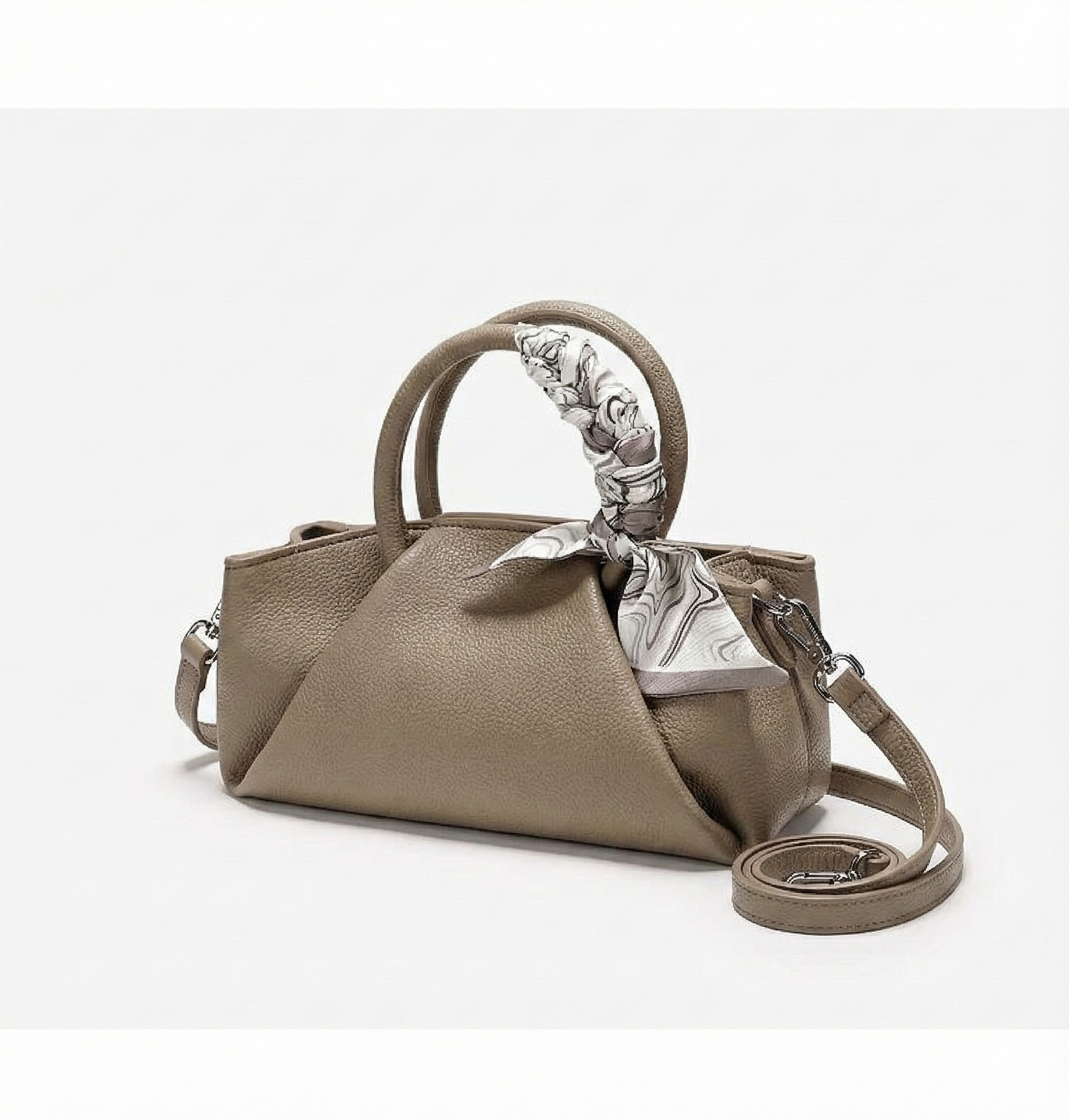 Taupe Scarf Handbag