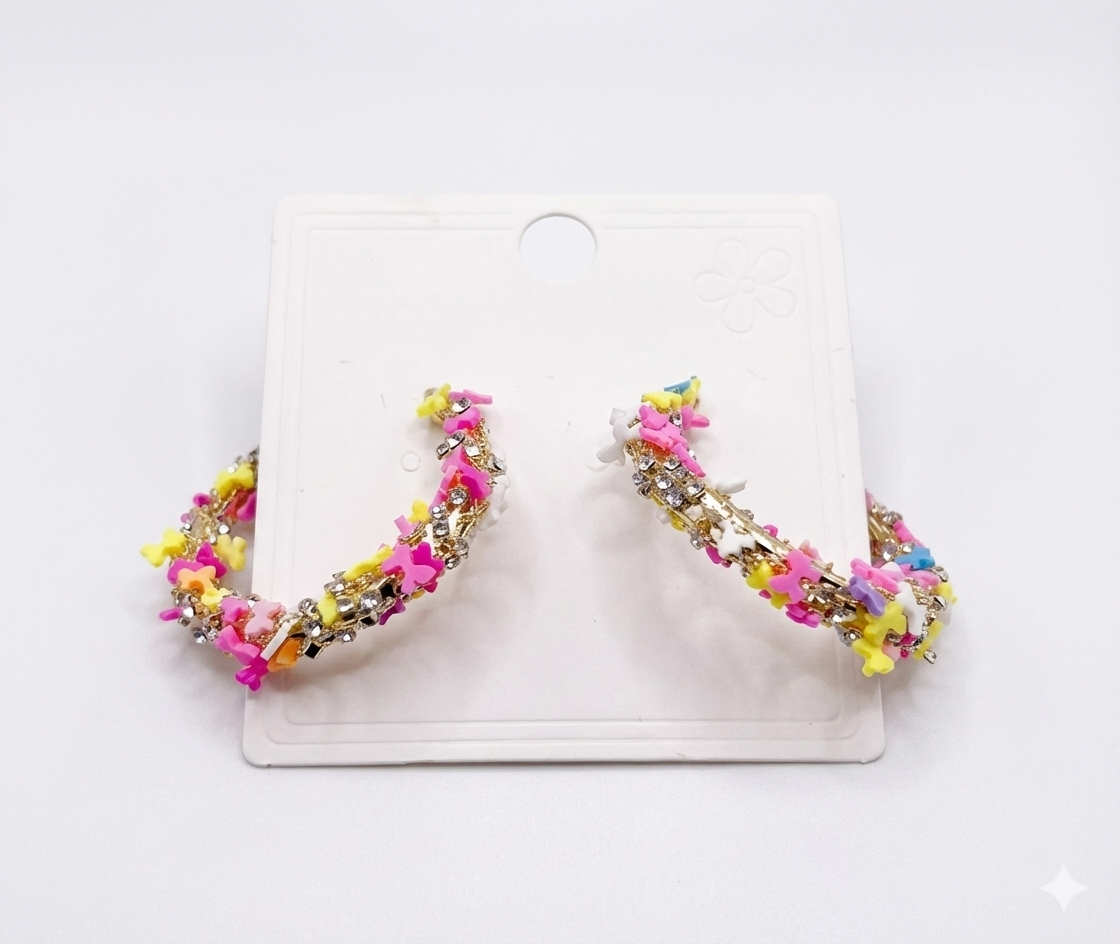 Star Confetti Hoop Earrings