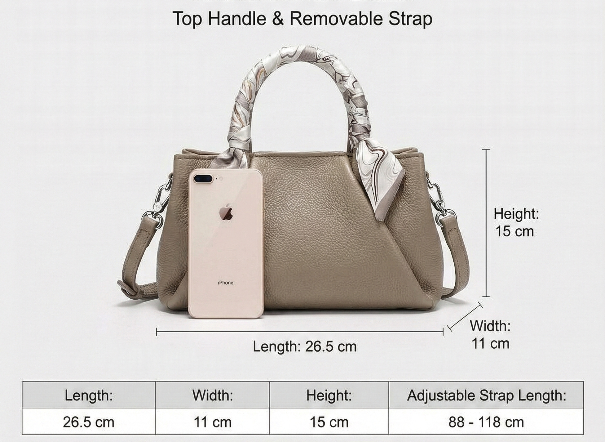 Taupe Scarf Handbag