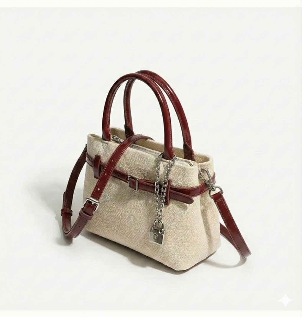 Bordeaux Belted Satchel Bag