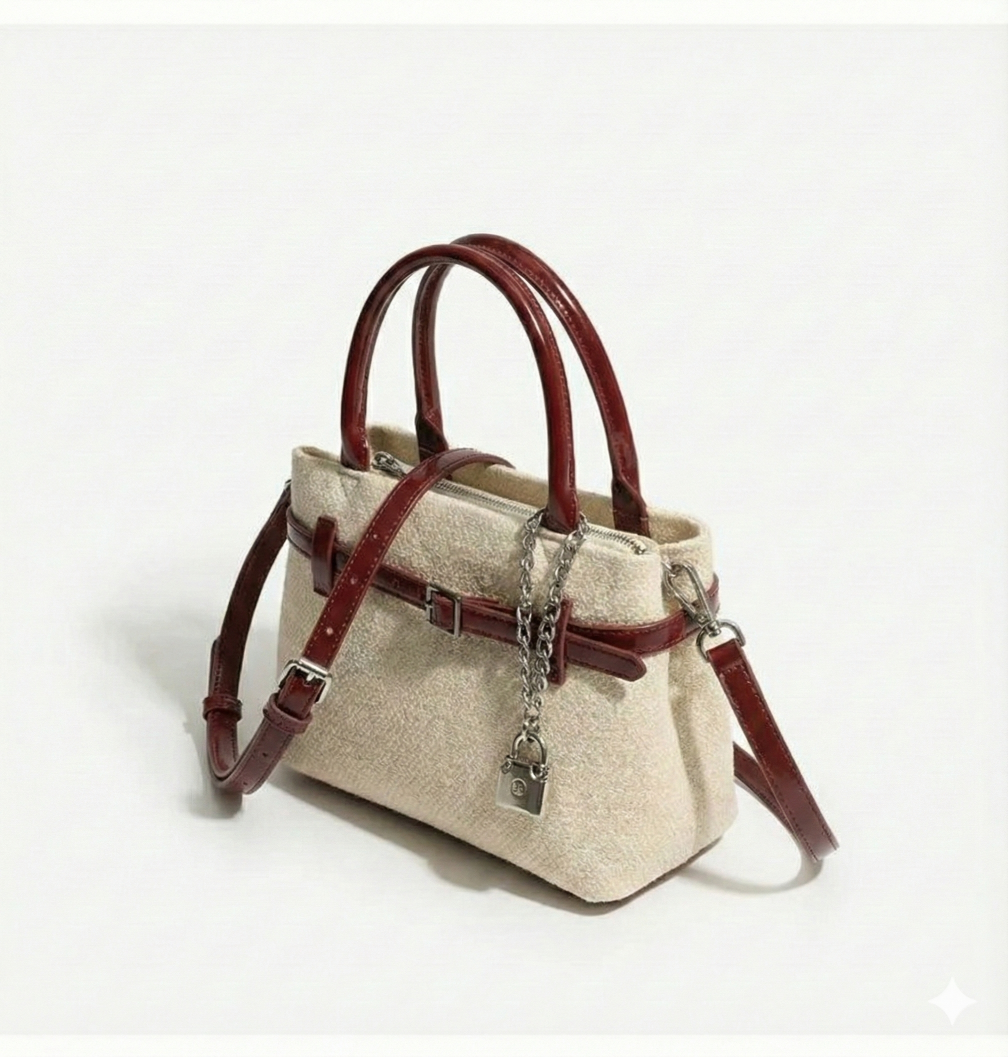 Bordeaux Belted Satchel Bag