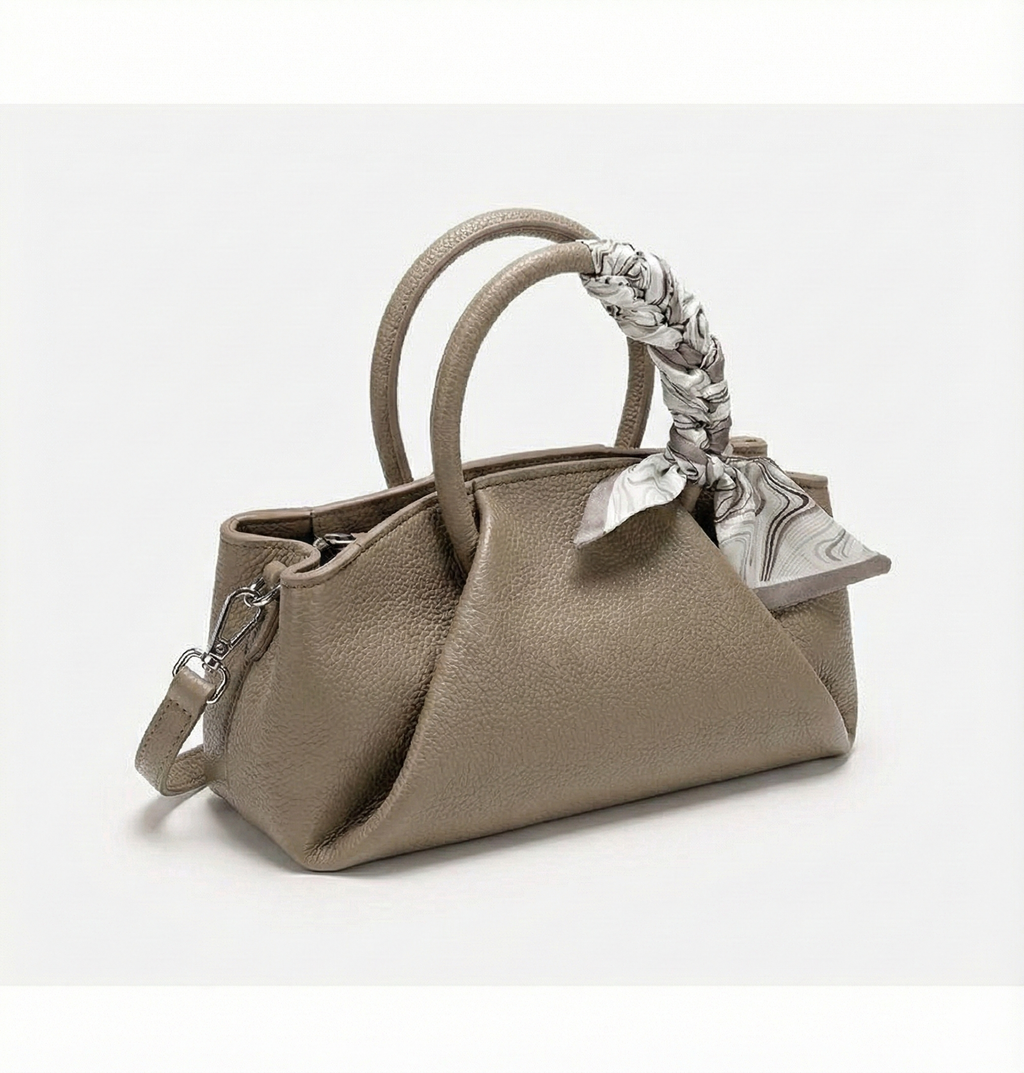 Taupe Scarf Handbag