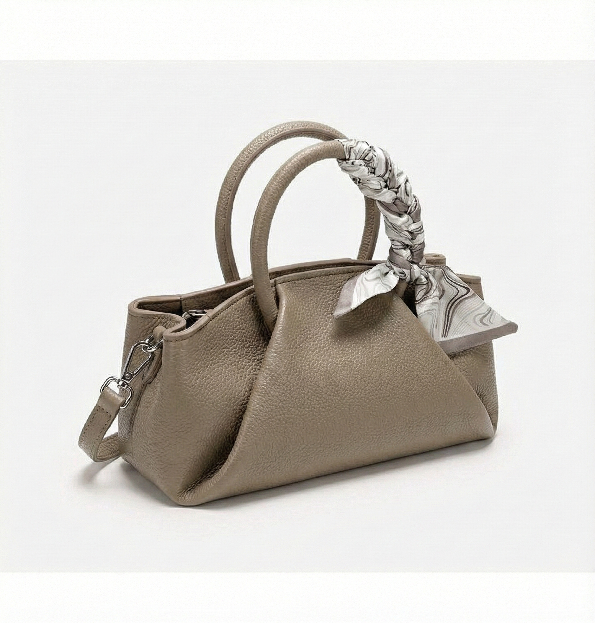 Taupe Scarf Handbag