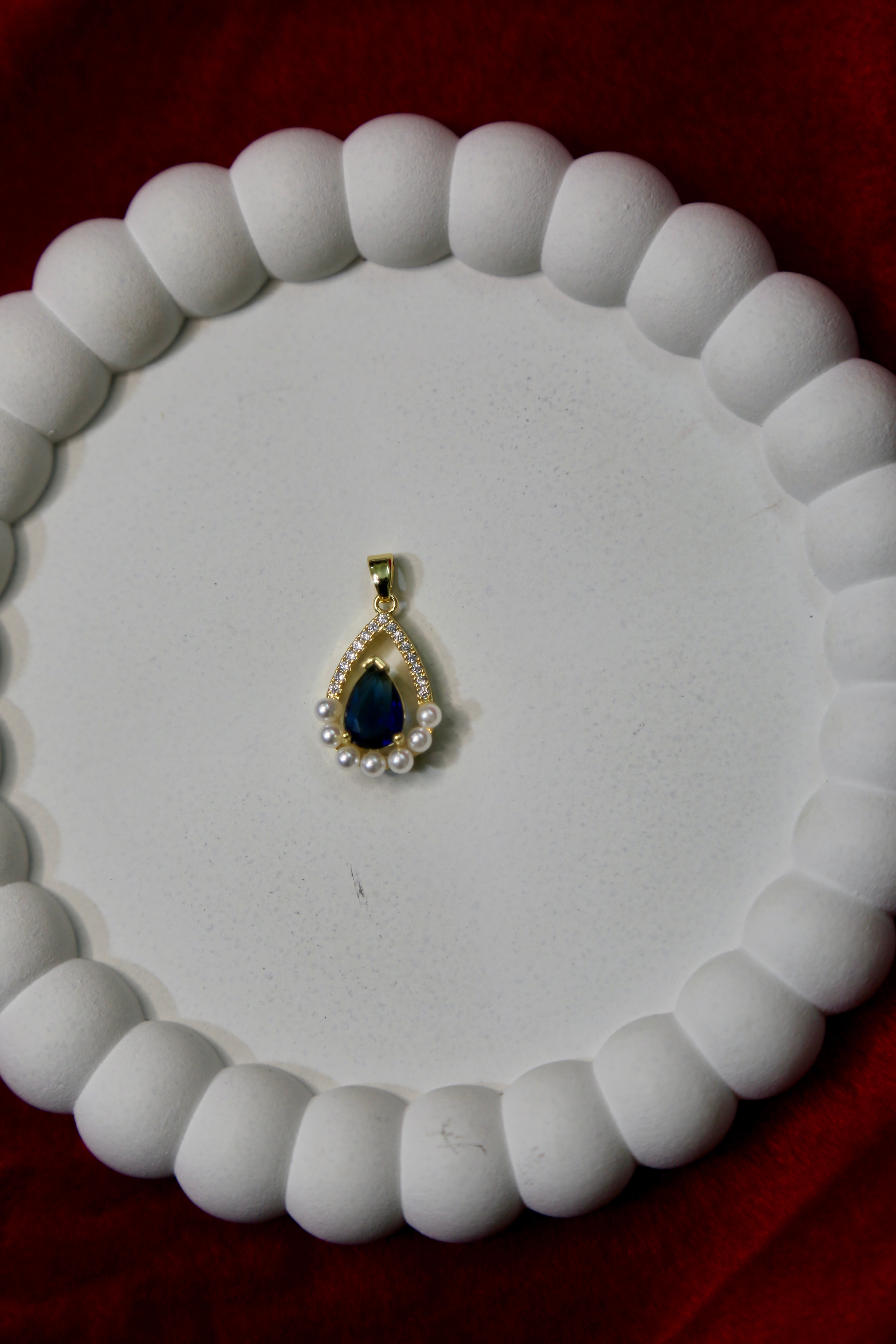The Sapphire & Pearl Teardrop Pendant