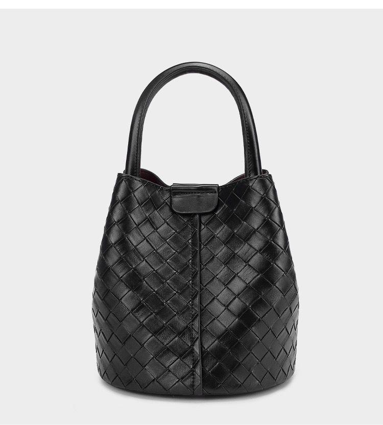 Noir Lattice Bucket Bag