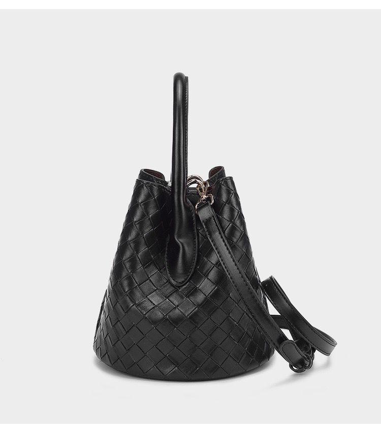 Noir Lattice Bucket Bag