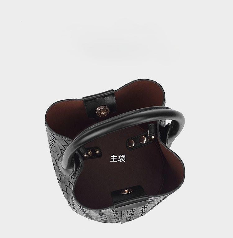 Noir Lattice Bucket Bag