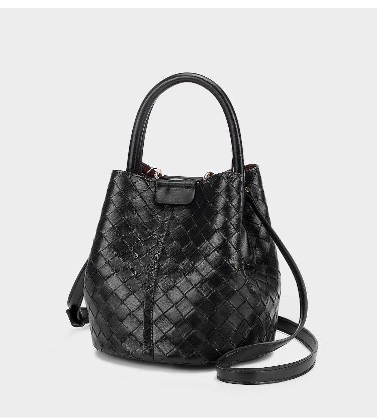 Noir Lattice Bucket Bag