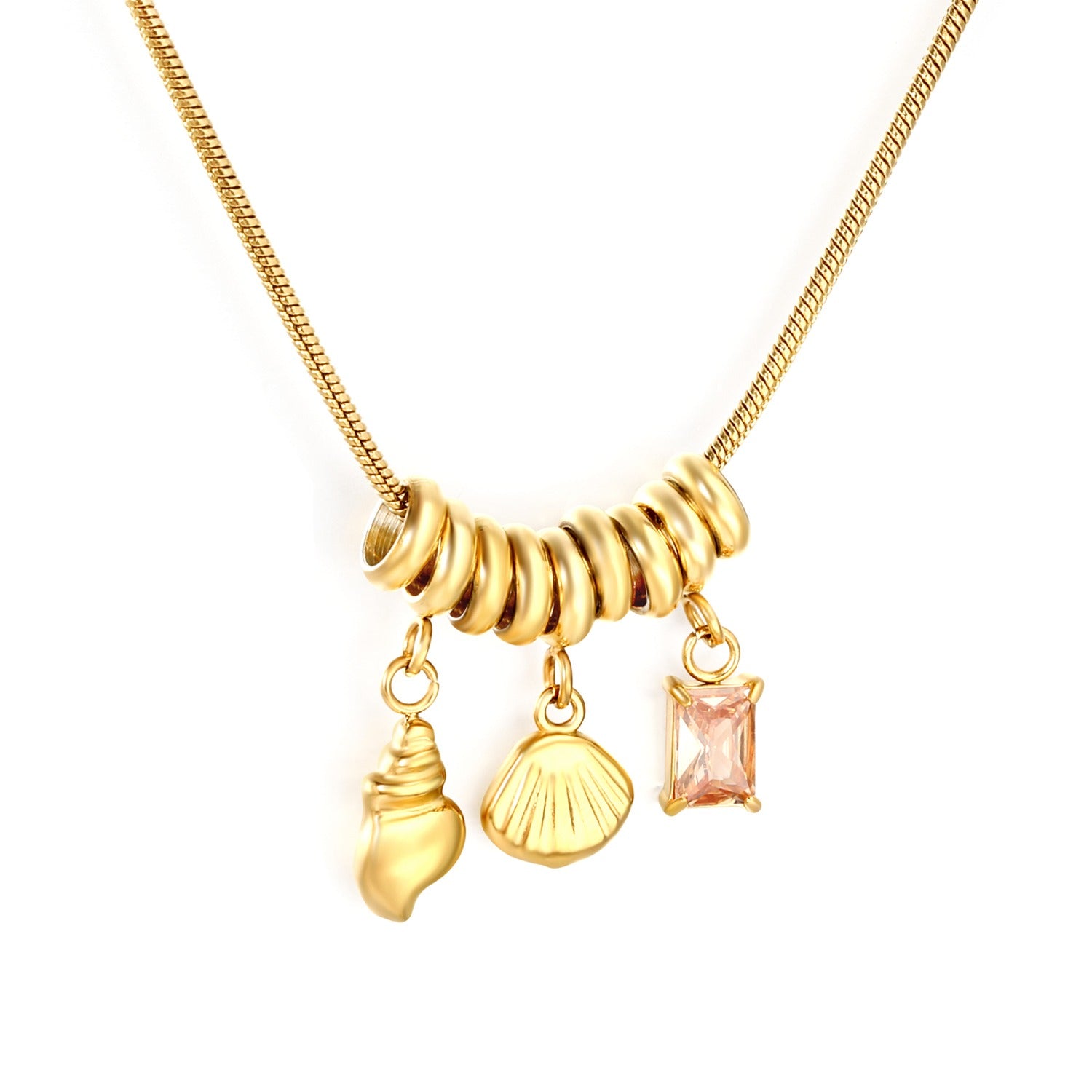The Marée Charm Necklace | 18K Gold Plated