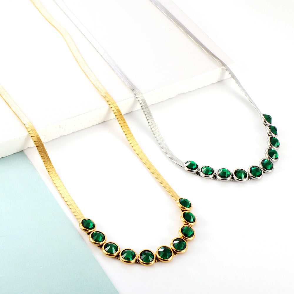 The Esme Emerald Necklace | 18K Gold Plated