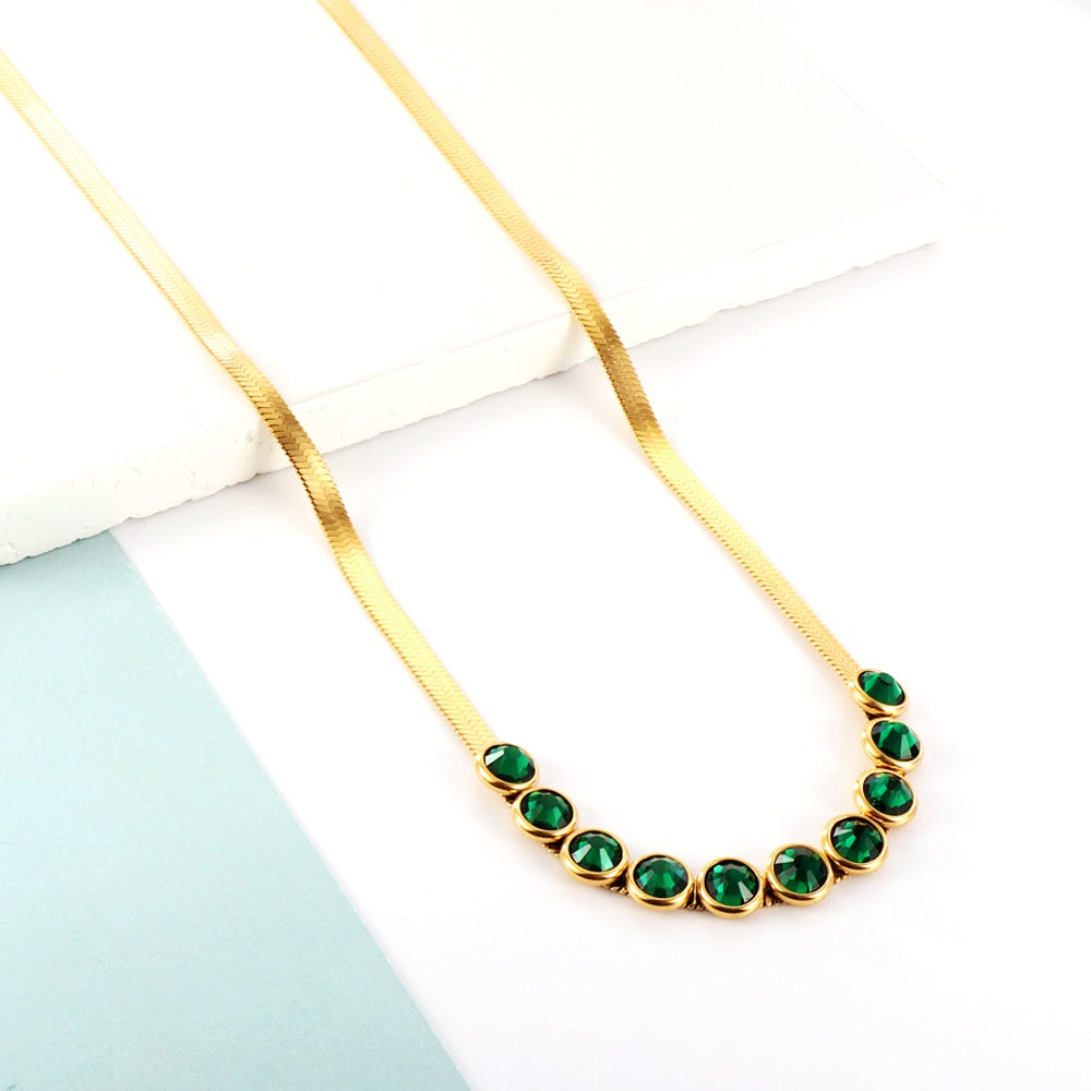 The Esme Emerald Necklace | 18K Gold Plated