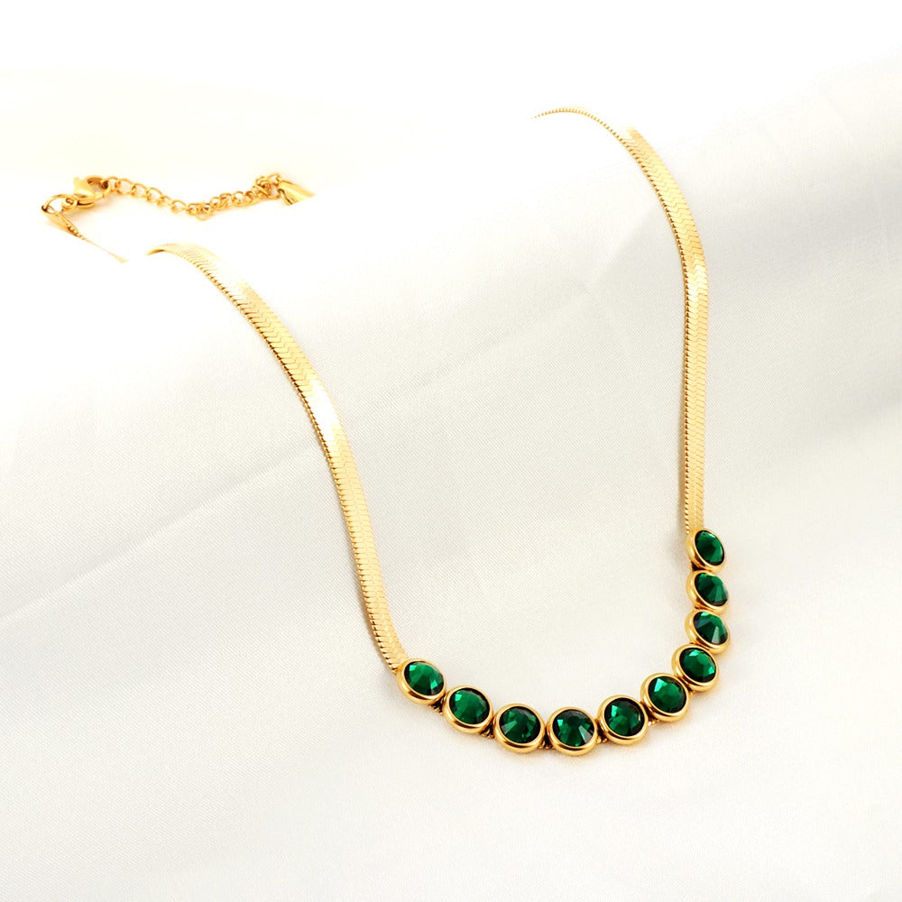 The Esme Emerald Necklace | 18K Gold Plated