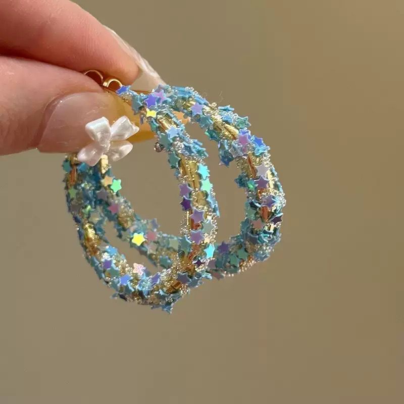 Star Confetti Hoop Earrings