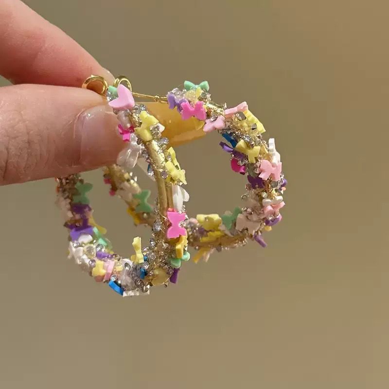 Star Confetti Hoop Earrings