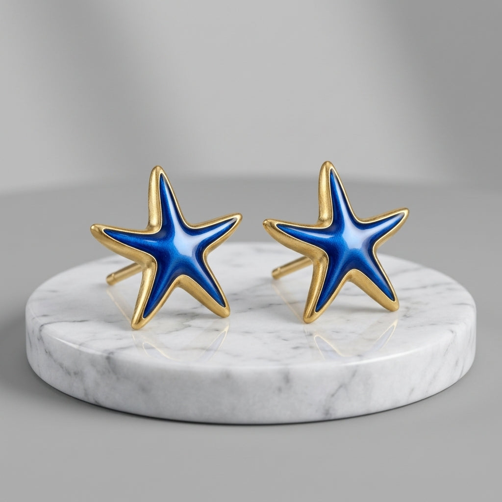 Azure Star Studs