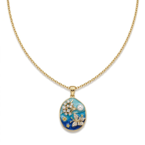 Blue Enamel Pendant