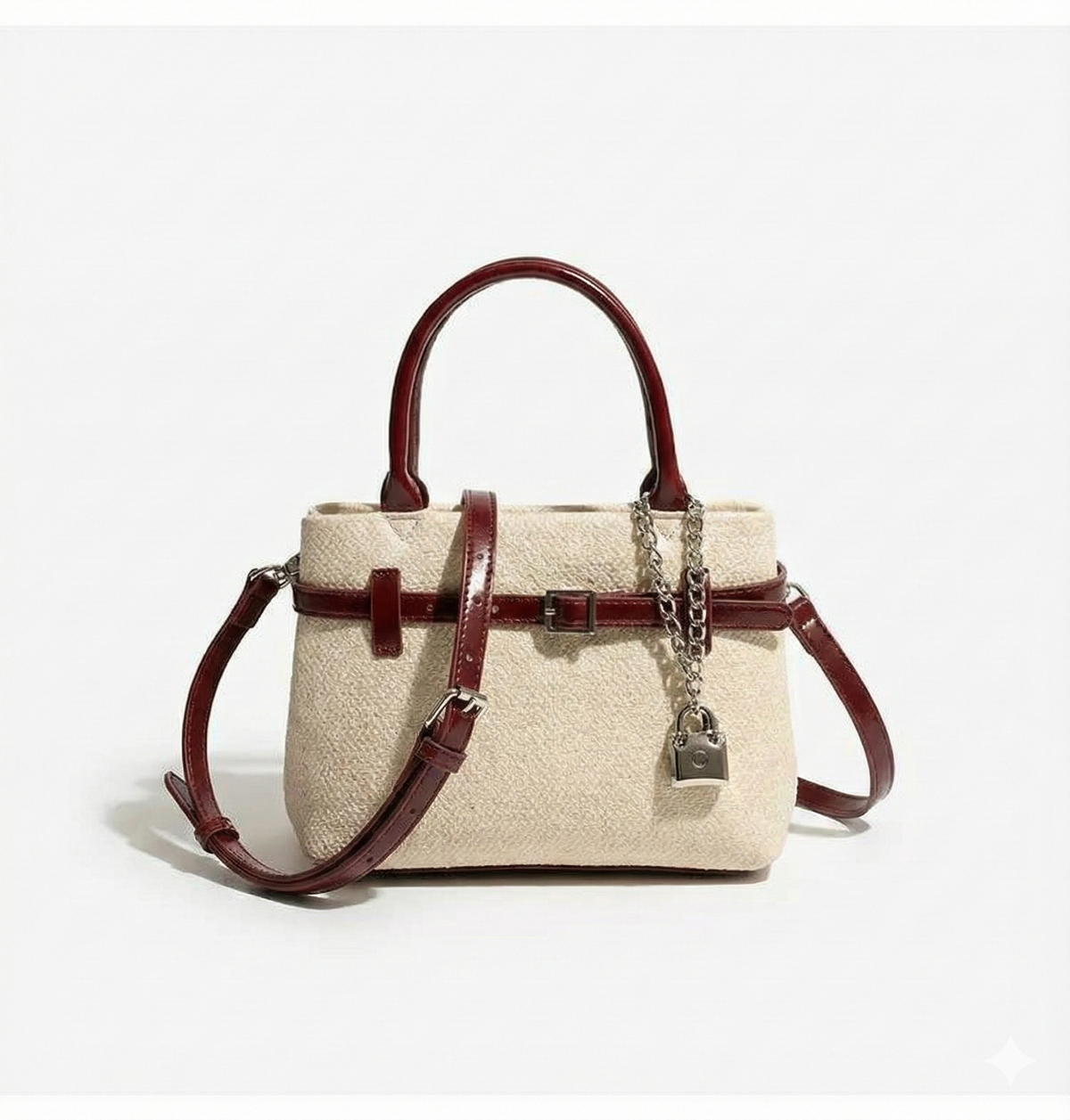 Bordeaux Belted Satchel Bag