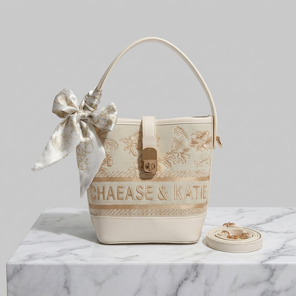 Chaease & Katie Embroidery Bucket Bag