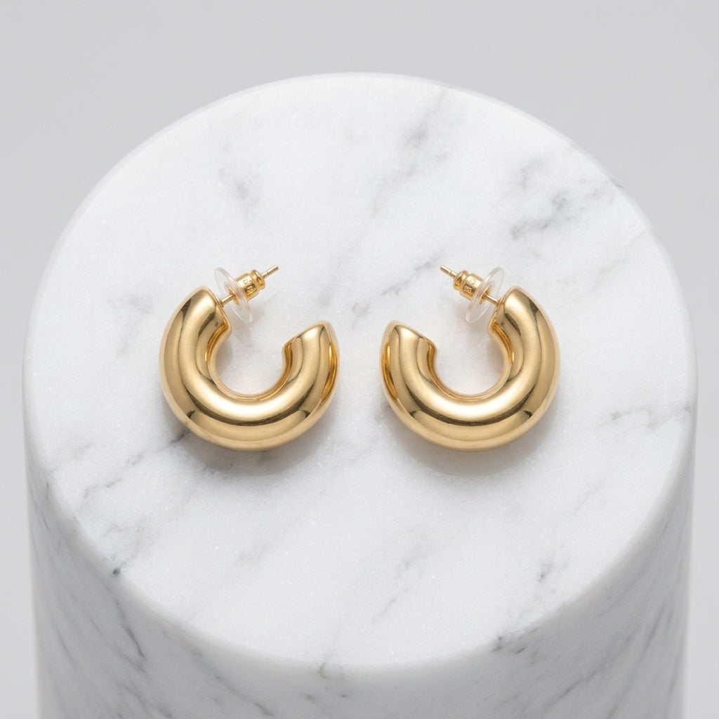 Chubby Hoop Studs