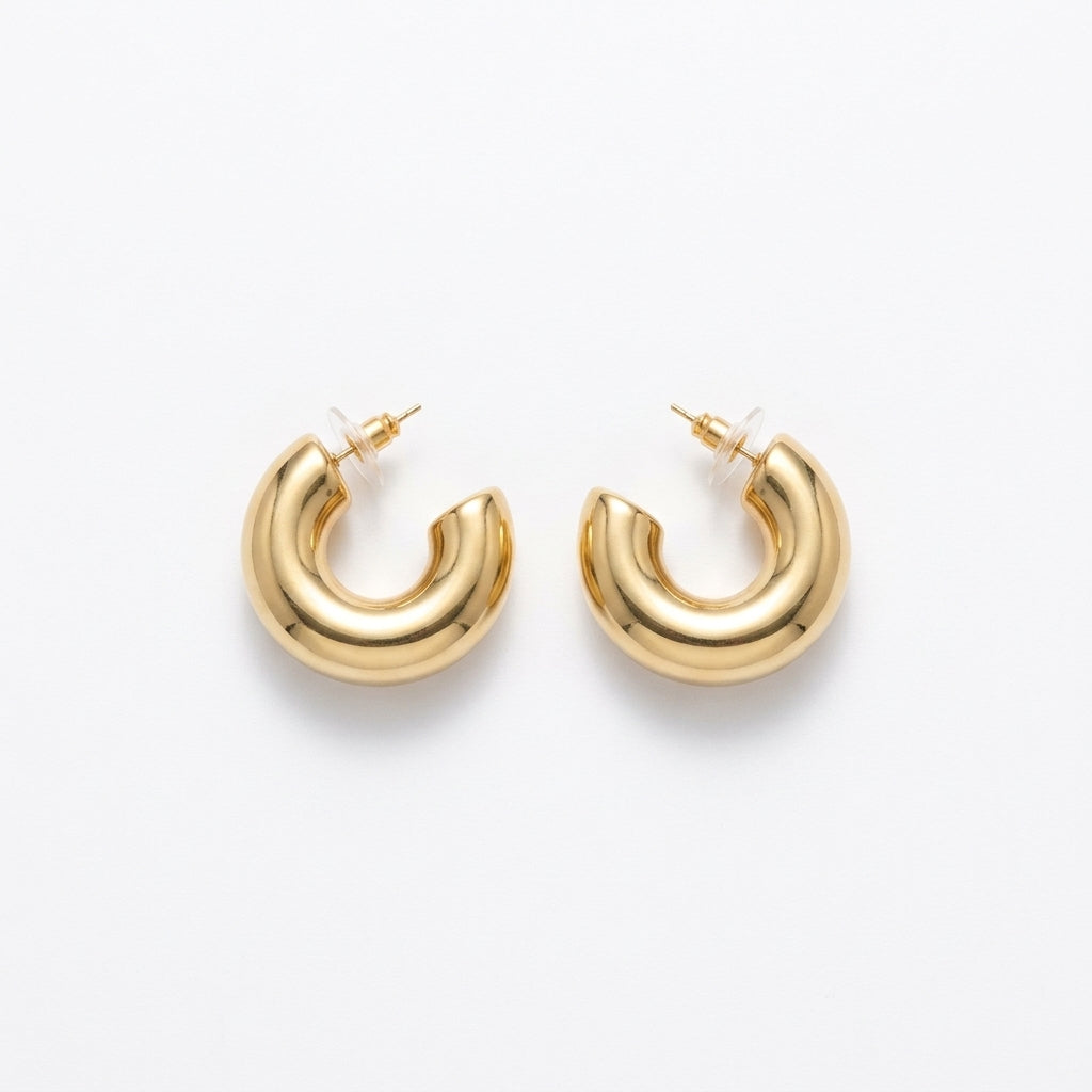 Chubby Hoop Studs