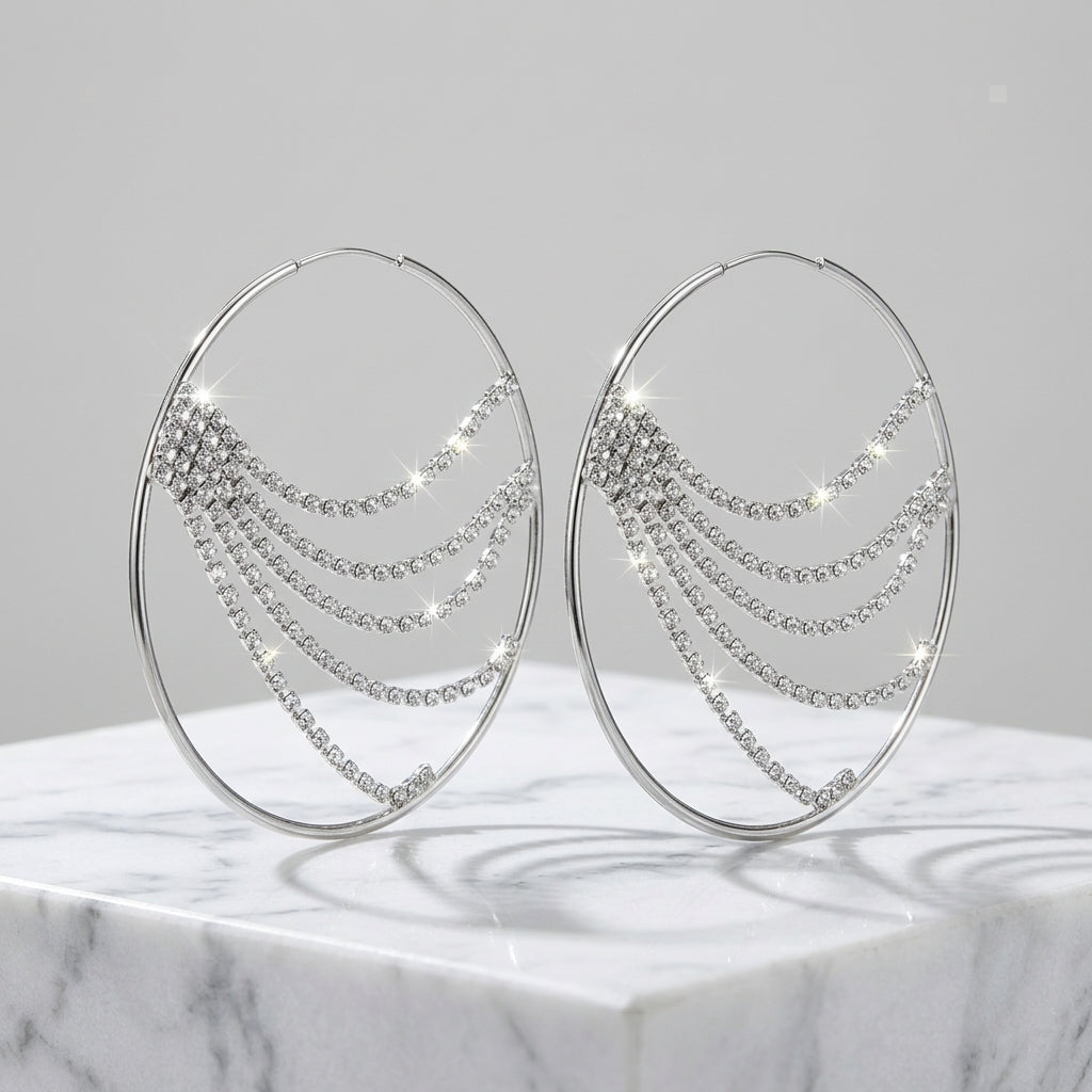 Crystal Chandelier Hoop Earrings